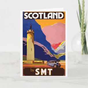 Vintage travel Scotland greeting card Karte