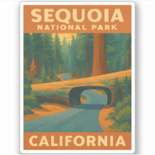 Vintage Travel Sequoia Nationalpark California Aufkleber