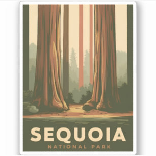 Vintage Travel Sequoia Nationalpark California Aufkleber