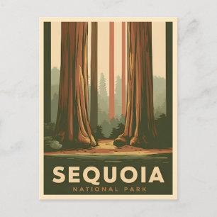 Vintage Travel Sequoia Nationalpark California Postkarte