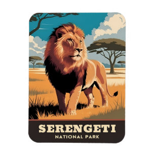 Vintage Travel Serengeti Nationalpark Tansania Magnet
