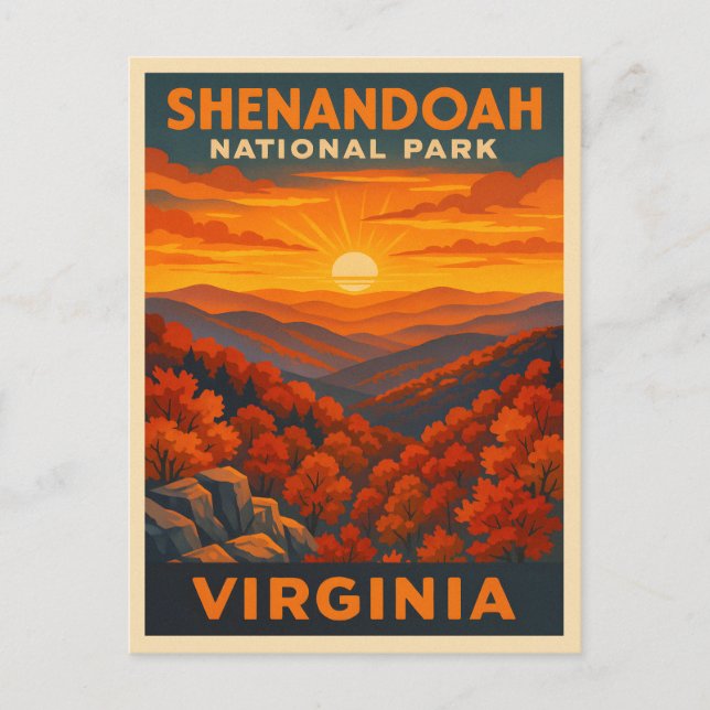 Vintage Travel Shenandoah Nationalpark Virginia Postkarte (Vorderseite)