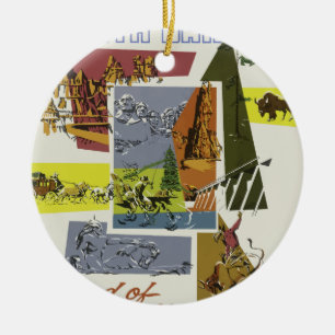 Vintage Travel South Dakota USA Keramik Ornament