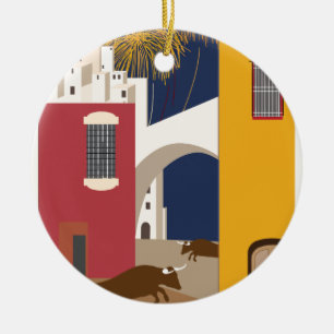 Vintage Travel Spanien Keramikornament