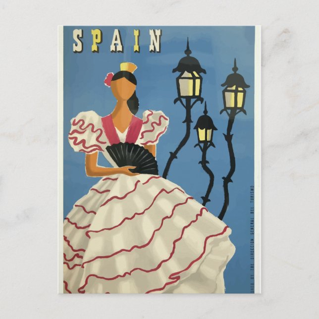 Vintage Travel Spanien Postkarte (Vorderseite)