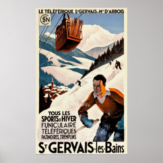 Vintage Travel - St Gervais - Les Bains - Frankrei Poster