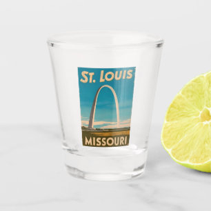 Vintage Travel St Louis Gateway Arch Retro Landsch Schnapsglas