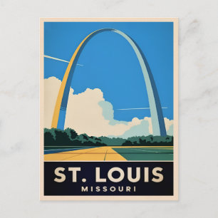 Vintage Travel St Louis Missouri Gateway Arch Postkarte