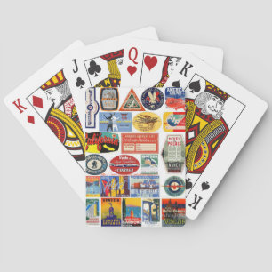 "Vintage Travel Stickers" Spielkarten