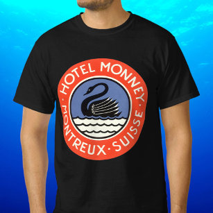 Vintage Travel, Swan Bird Hotel Monney Schweiz T-Shirt