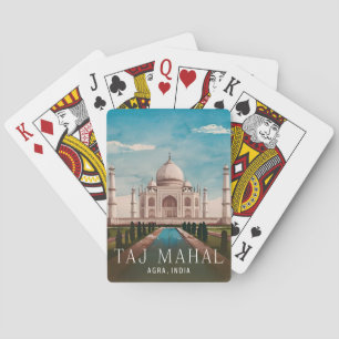 Vintage Travel Taj Mahal India Retro Landschaftlic Spielkarten
