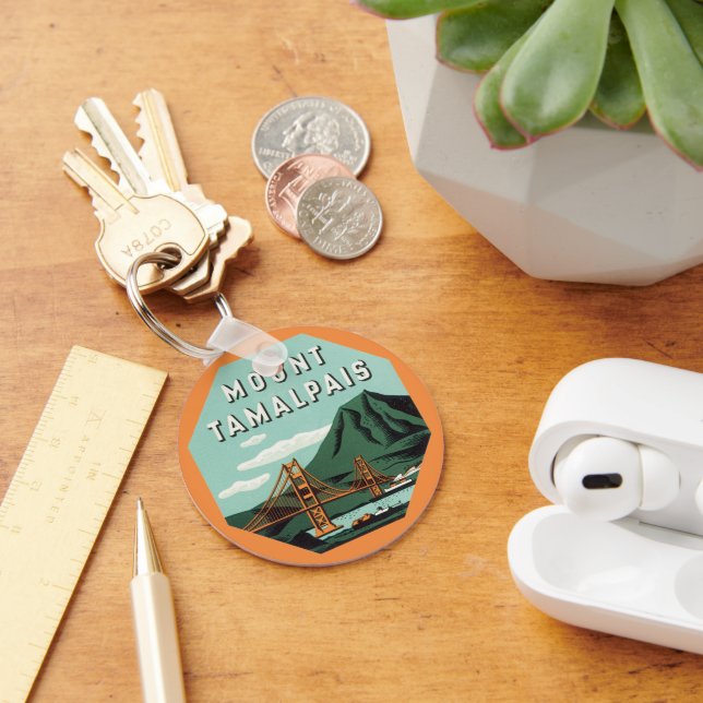 Vintage Travel, Tamalpais Mountain oder Mount Tam Schlüsselanhänger (Schreibtisch)