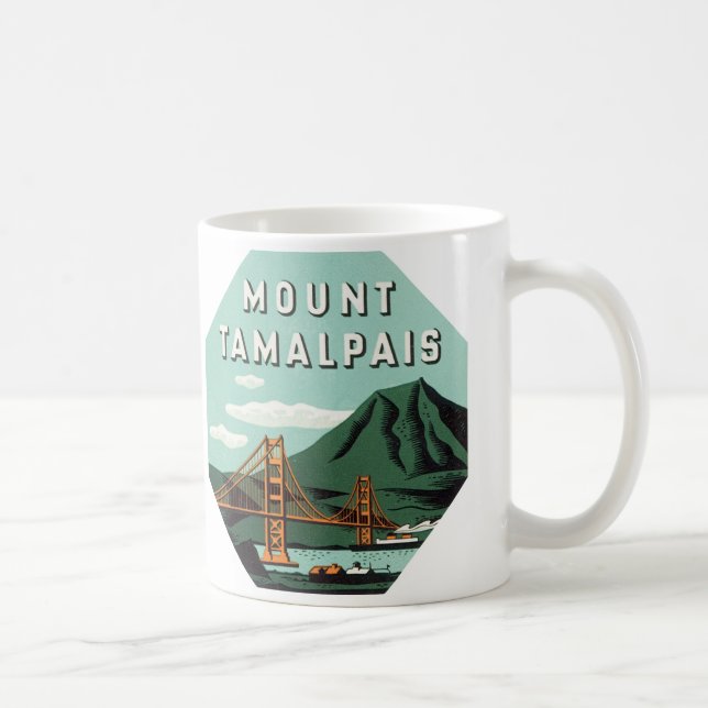 Vintage Travel, Tamalpais Mountain oder Mount Tam Tasse (Rechts)