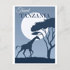 Vintage Travel Tansania Afrika Giraffe Postkarte