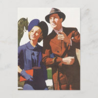 Vintage Travel, Touristen auf Urlaub Sightseeing