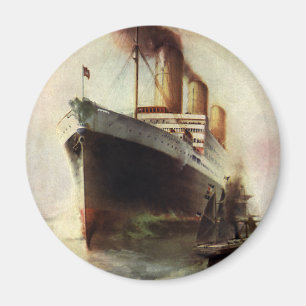 Vintage Travel Transportation Cruise Ship auf See Magnet