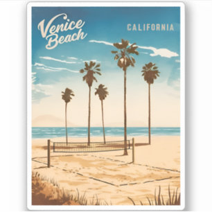 Vintage Travel Venedig Strand California Retro Sty Aufkleber