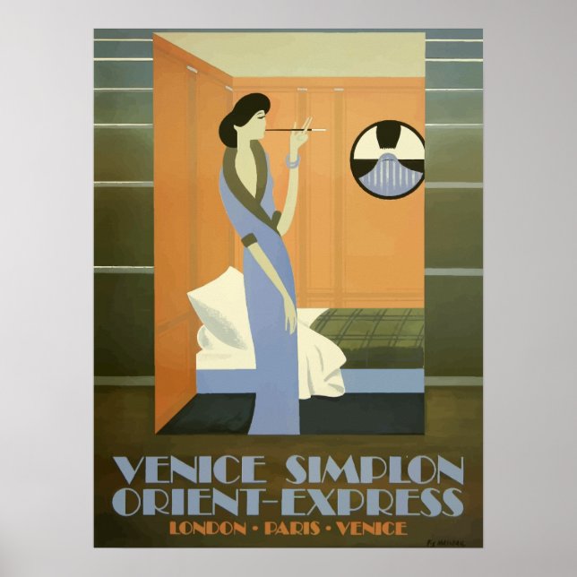 Vintage Travel Venice Orient Express Poster (Vorne)