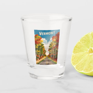 Vintage Travel Vermont Rustikale Landschaft Retro Schnapsglas