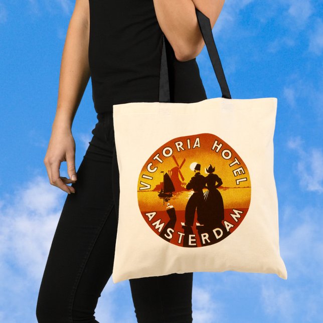 Vintage Travel, Victoria Hotel, Amsterdam, Holland Tragetasche (Von Creator hochgeladen)