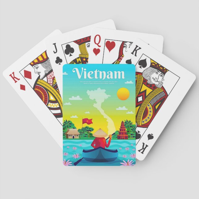 Vintage Travel Vietnam Spielkarten (Rückseite)