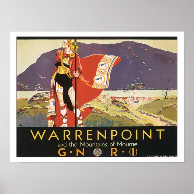 Vintage Travel Warrenpoint Irland Poster (Vorne)