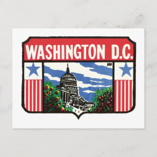 Vintage Travel Washington D.C. Staat Postkarte