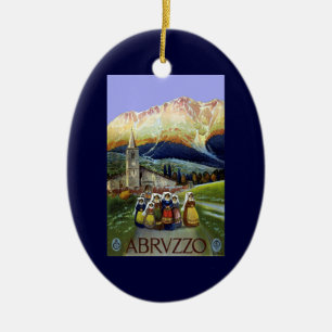 Vintage Travel, Women of Abruzzo, Italien Keramikornament