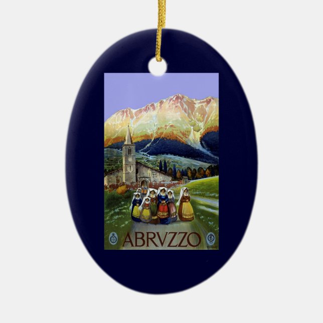 Vintage Travel, Women of Abruzzo, Italien Keramikornament (Vorne)