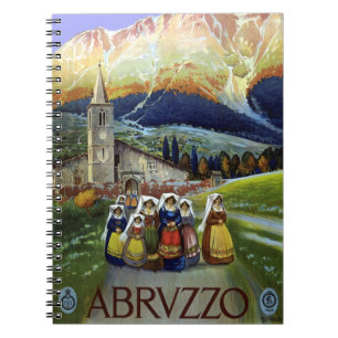 Vintage Travel, Women of Abruzzo, Italien Notizblock