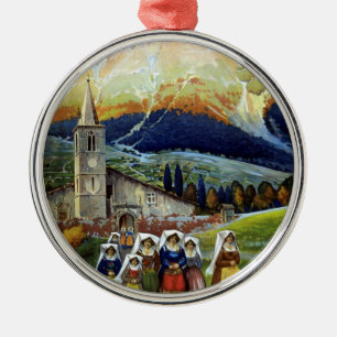 Vintage Travel, Women of Abruzzo, Italien Ornament Aus Metall