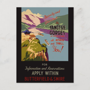 Vintage Travel Yangtsze Schluchten China Postkarte