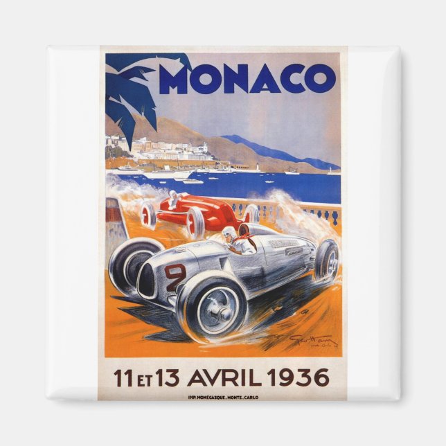 vintage travposter montecarlo-monaco magnet (Vorne)