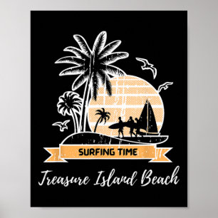 Vintage Treasure Island Strandliebhaber Palmen Um Poster