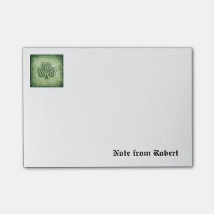 Vintage trendiger Grundge Irischer Kleeblatt Post-it Klebezettel