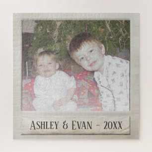 Vintage Trendy-Foto-Rahmen mit einem Foto Puzzle