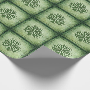 Vintage trendy Grundge irischer Shamrock Geschenkpapier