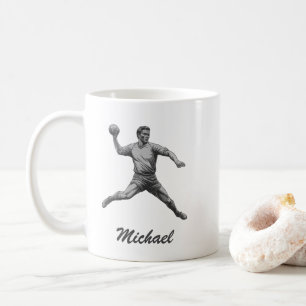 Vintage Trendy Moderner Handballspieler Personalis Kaffeetasse