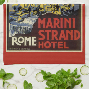 Vintage Trevi-Brunnen, Marini Strand Hotel, Rom Geschirrtuch