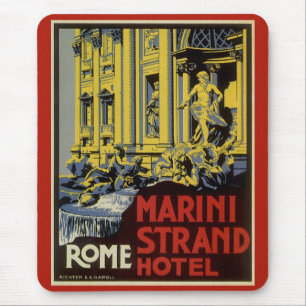 Vintage Trevi-Brunnen, Marini Strand Hotel, Rom Mousepad