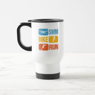 Vintage-Triathlon - Schwimmen Radfahren Laufen Reisebecher