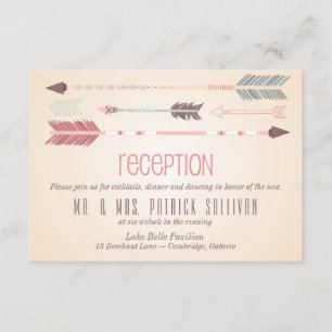 Vintage Tribal Arrows Wedding Reception Card Begleitkarte