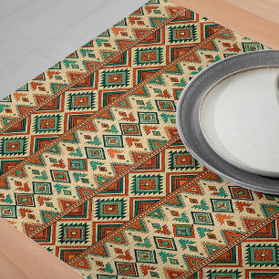 Vintage Tribal Table Runner Rich Heritage Motifs Großer Tischläufer