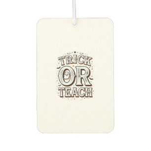 Vintage Trick Or Teach Halloween-Lehrer-Shirt-Des Autolufterfrischer