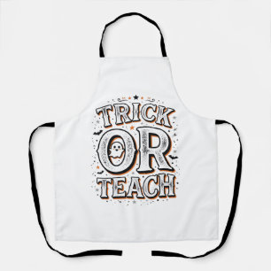 Vintage Trick Or Teach Halloween Lehrer-Shirt Des Schürze