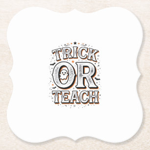 Vintage Trick Or Teach Halloween-Lehrer-Shirt-Des Untersetzer