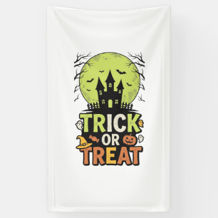 Vintage Trick or Treat Gruselhaus Halloween Dekor Banner