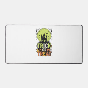Vintage Trick or Treat Gruselhaus Halloween Dekor Schreibtischunterlage