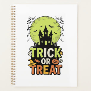 Vintage Trick or Treat Gruselhaus Halloween Des Planer