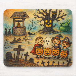 Vintage Trick-or-Treat Halloween Mousepad